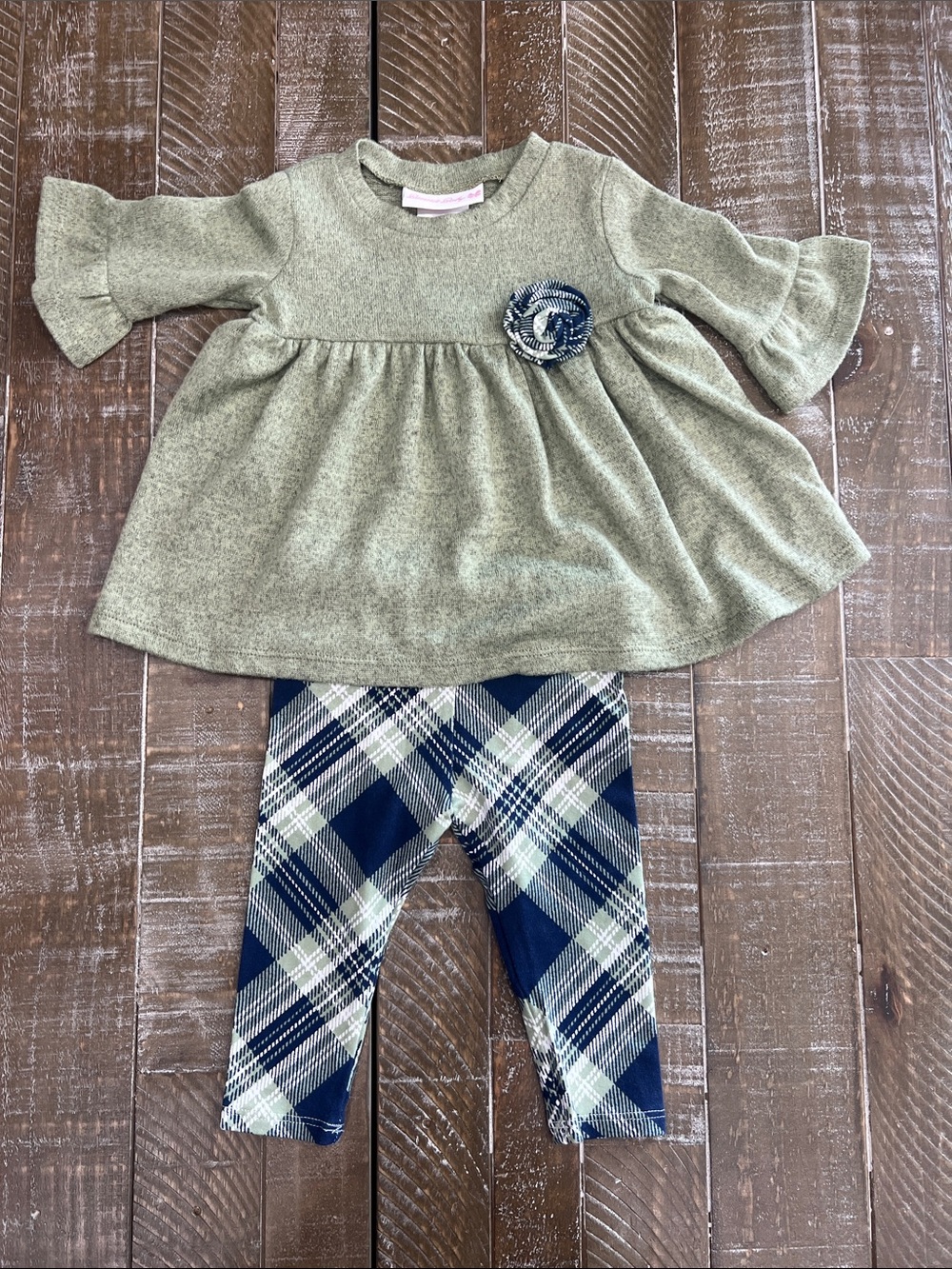 Bonnie Baby Olive Green Knit Dress Top